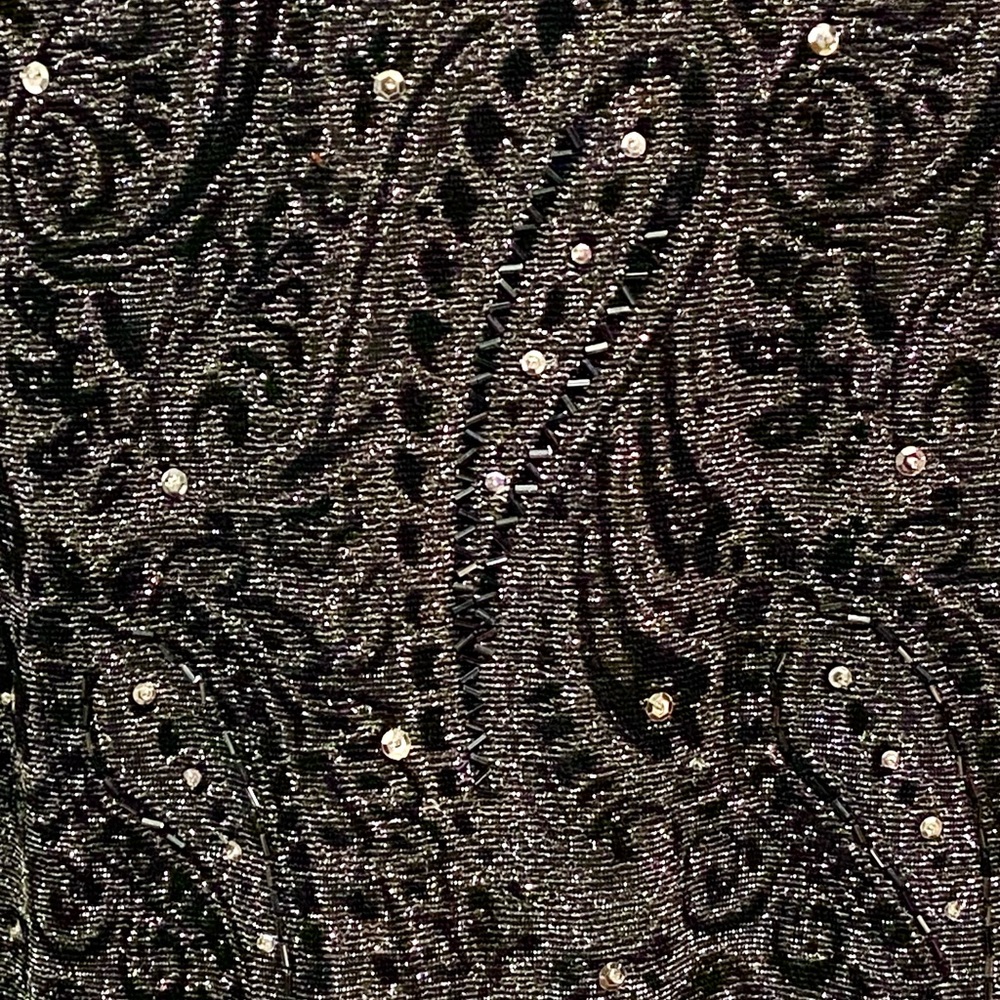 Vintage Elegant Black Paisley maxi Skirt Amazing - Picture 5 of 5